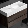 Waschbecken Lola, Mineralkomposit, Aufsatz- oder Wandmontage, mit Hahnloch auf der linken Seite, 82x35 cm Waschbecken Lola, Mineralkomposit, Aufsatz- oder Wandmontage, mit Hahnloch auf der linken Seite, 82x35 cm