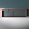 Doppelwaschbecken EGO 6028, versteckter Abfluss, Matt Anthrazit, Marmorkomposit, Aufsatz- oder Wandmontage, 120x40 cm