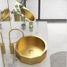 Waschbecken Iron, Edelstahl, Aufsatzmontage, mattes Gold, Durchmesser 42 cm, Royalty Line by Ego Waschbecken Iron, Edelstahl, Aufsatzmontage, mattes Gold, Durchmesser 42 cm, Royalty Line by Ego