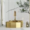 Waschbecken Iron, Edelstahl, Aufsatzmontage, mattes Gold, Durchmesser 42 cm, Royalty Line by Ego Waschbecken Iron, Edelstahl, Aufsatzmontage, mattes Gold, Durchmesser 42 cm, Royalty Line by Ego