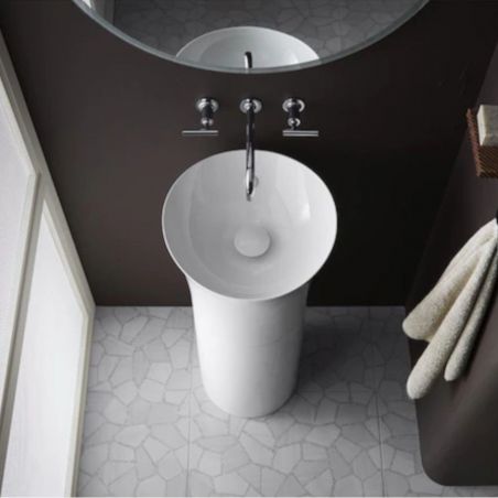 Standwaschbecken Latina, 40x40x91 cm, Bodenmontage, Sanitärkeramik, Royalty Line by Ego Standwaschbecken Latina, 40x40x91 cm, Bodenmontage, Sanitärkeramik, Royalty Line by Ego