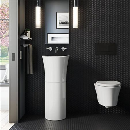 Standwaschbecken Latina, 40x40x91 cm, Bodenmontage, Sanitärkeramik, Royalty Line by Ego Standwaschbecken Latina, 40x40x91 cm, Bodenmontage, Sanitärkeramik, Royalty Line by Ego