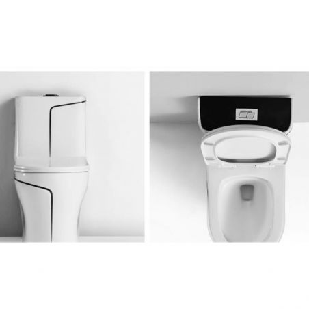 WC Lazio Weiß, Rimless, 69x39 cm, integrierter Spülkasten , Bodenmontage, inklusive Soft-Close Deckel, Royalty Line von Ego