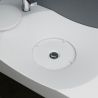 Waschbecken EGO 15L, Weiß, glänzend, verstecker Abfluss, Aufsatz- oder Wandmontage, Marmorkomposit, Hahnloch links