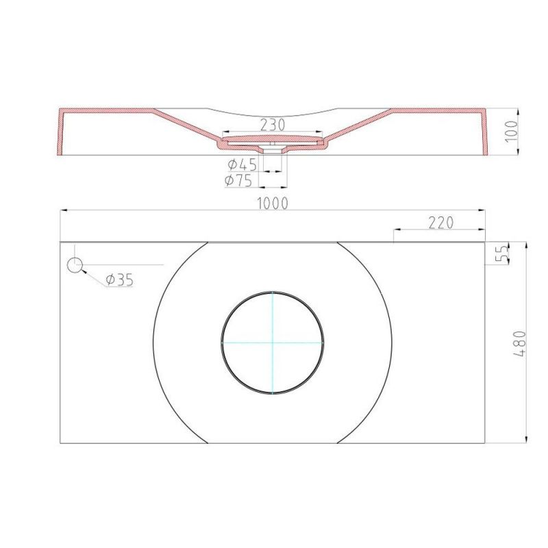 Lavoar EGO15, compozit marmura, montaj pe blat sau suspendat, 100x48 cm, gaura baterie la alegere