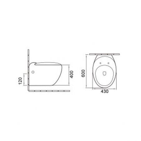 EGO Angelo WC-Becken, Weiß, 60x43 cm, hängende Montage, Duroplast Slim Soft-Close-Deckel im Lieferumfang enthalten