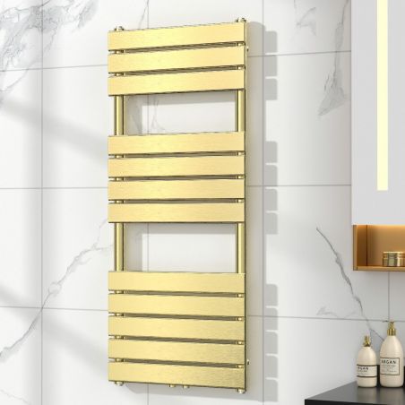 EGO Heizkörper – Nadir, Gebürstetes Gold, Handtuchheizkörper aus Stahl, 120 oder 140 x 50 cm EGO Heizkörper – Nadir, Gebürstetes Gold, Handtuchheizkörper aus Stahl, 120 oder 140 x 50 cm