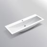 Doppelwaschbecken Fabio, Mineralwerkstoff, Halb-Einbaumontage, mit Hahnloch 100x36 cm Doppelwaschbecken Fabio, Mineralwerkstoff, Halb-Einbaumontage, mit Hahnloch 100x36 cm