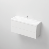 Doppelwaschbecken Fabio, Mineralwerkstoff, Halb-Einbaumontage, mit Hahnloch 100x36 cm Doppelwaschbecken Fabio, Mineralwerkstoff, Halb-Einbaumontage, mit Hahnloch 100x36 cm