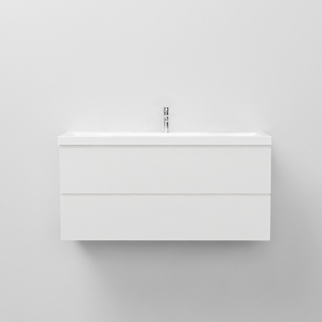 Doppelwaschbecken Fabio, Mineralwerkstoff, Halb-Einbaumontage, mit Hahnloch 100x36 cm Doppelwaschbecken Fabio, Mineralwerkstoff, Halb-Einbaumontage, mit Hahnloch 100x36 cm