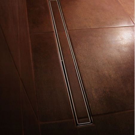 Duschrinne, verfliesbar, Viega Siphon, Einbau unter der Fliese, Chrom, Slim, Größen 50-120 cm, Breite 3,2 cm