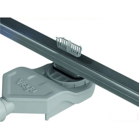 Duschrinne, verfliesbar, Viega Siphon, Einbau unter der Fliese, Chrom, Slim, Größen 50-120 cm, Breite 3,2 cm
