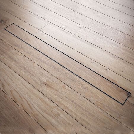 Duschrinne, befliesbar, Smart Pipe Siphon, Einbaumodell unter der Fliese, Premium Low Black, Größen 50-120 cm