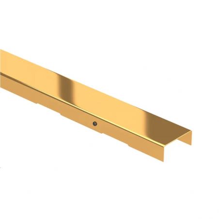 Duschrinne, Smart Pipe Siphon, Premium Low Gold, Größen zwischen 60-90 cm, Breite 7,6 cm, Edelstahl