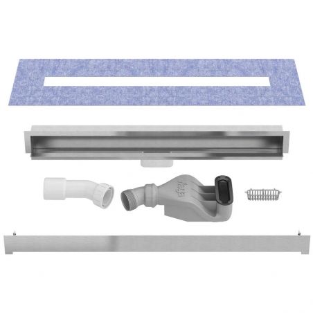 Duschrinne zur Wandmontage, Viega Siphon, Chrom, Größe 60 cm, Breite 7,4 cm, Edelstahl