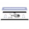 Duschrinne, verfliesbar, Viega Siphon, Einbau unter der Fliese, Schwarz, Slim, Größen 50-120 cm, Breite 3,2 cm