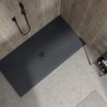 Duschwanne, Mineralkomposit, 120x80 cm, Höhe 2,5 cm, Anthrazit, zuschneidbar, Alvaro