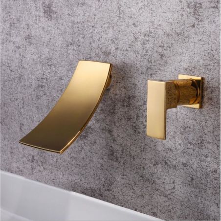 Waschbeckenarmatur Sliper, Gold, Unterputzmontage