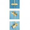 Thermostat-Duschsystem, Badewannenarmatur, Dexter, Gebürstetes Gold, Regenbrause 25x25, Handbrause, Wandmontage