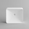 Waschbecken Mario, Mineralkomposit, Aufsatzmontage, Mattweiß, ohne Hahnloch, 45x38 cm