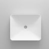 Waschbecken Mario, Mineralkomposit, Aufsatzmontage, Mattweiß, ohne Hahnloch, 45x38 cm
