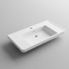 Waschbecken Zara, Mineralwerkstoff, Wand- oder Halb-Einbaumontage, mit Hahnloch, 90x48 cm