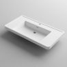 Waschbecken Zara, Mineralwerkstoff, Wand- oder Halb-Einbaumontage, mit Hahnloch, 90x48 cm