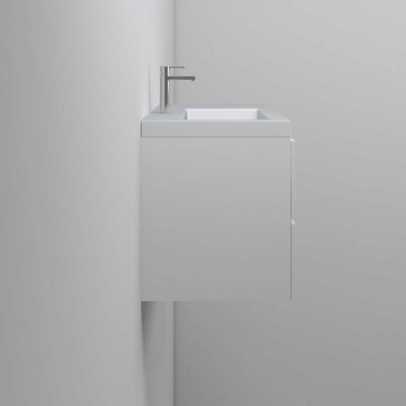 Waschbecken Zina, Mineralwerkstoff , Halb-Einbaumontage, mit Becken links, 90x47 cm