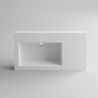 Waschbecken Zina, Mineralwerkstoff , Halb-Einbaumontage, mit Becken links, 90x47 cm