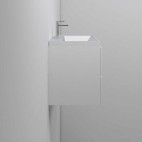 Waschbecken Klaus, Mineralwerkstoff, Halb-Einbau, mit Hahnloch, 80x45 cm
