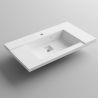 Waschbecken Irene, Mineralwerkstoff, Halb-Einbaumontage, mit Hahnloch, 80x46 cm