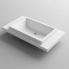 Waschbecken Hera, Mineralwerkstoff, Halb-Einbaumontage, mit Hahnloch auf der linken Seite, 80x46 cm