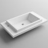 Waschbecken Hera, Mineralwerkstoff, Halb-Einbaumontage, mit Hahnloch auf der linken Seite, 80x46 cm