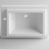 Waschbecken Hera, Mineralwerkstoff, Halb-Einbaumontage, mit Hahnloch auf der linken Seite, 62x42 cm