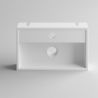 Waschbecken Afton, Mineralwerkstoff, Aufsatz- oder Wandmontage, Weiß, mit Hahnloch, 40x24 cm