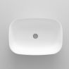Waschbecken Emilio, Mineralwerkstoff, Aufsatzmontage, Mattweiß, ohne Hahnloch, 46x32 cm