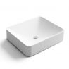 Waschbecken Mario, Mineralkomposit, Aufsatzmontage, Mattweiß, ohne Hahnloch, 45x38 cm