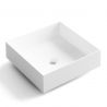 Waschbecken Dante, Mineralwerkstoff, Aufsatzmontage, Mattweiß, ohne Hahnloch, 40x40 cm