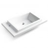 Waschbecken Hera, Mineralwerkstoff, Halb-Einbaumontage, mit Hahnloch auf der linken Seite, 62x42 cm