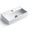 Waschbecken Afton, Mineralwerkstoff, Aufsatz- oder Wandmontage, Weiß, mit Hahnloch, 40x24 cm