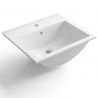 Waschbecken Melvin, Mineralwerkstoff, Halb-Einbaumontage, mit Hahnloch, 50x43 cm