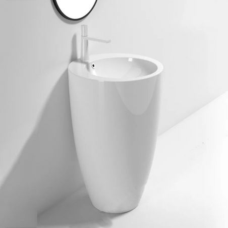 Standwaschbecken Marco, Weiß, 50x50x82 cm, Bodenmontage, Sanitärkeramik