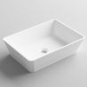 Waschbecken Biano, Mineralkomposit, Aufsatzmontage, Mattweiß, ohne Hahnloch, 50x35 cm