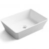 Waschbecken Biano, Mineralkomposit, Aufsatzmontage, Mattweiß, ohne Hahnloch, 50x35 cm