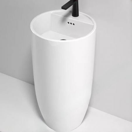 Standwaschbecken Fida, Weiß, 45 x 45 x 85 cm, Bodenmontage, Sanitärkeramik