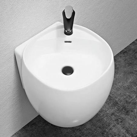 Waschbecken Azen, wandhängend, mit Hahnloch 47x47 cm, Weiß