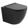 Wandhängendes WC, Schwarz Glänzend, Rimless, 49x36 cm, Duroplast-Deckel, Sanitärkeramik, Ben