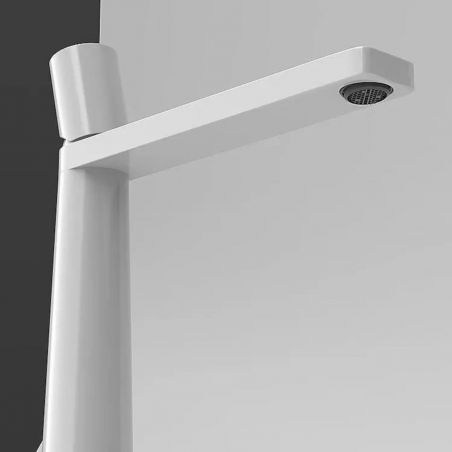 Waschbeckenarmatur Pilar, Mattweiß, Höhe 18,5 cm, Waschbeckenmontage