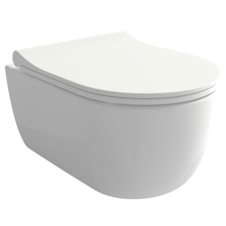 WC-Deckel Michael in Glänzend Weiß, Slim Modell mit Soft-Close