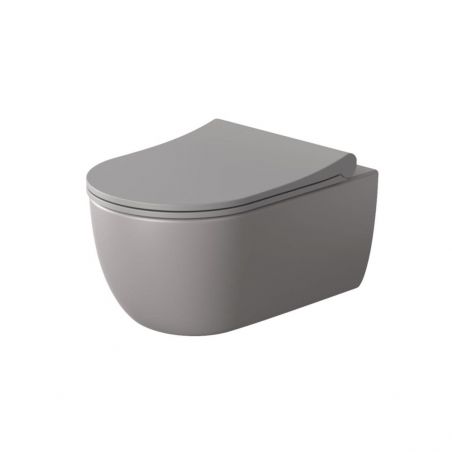 WC-Deckel Michael in Grau, Slim Modell mit Soft-Close